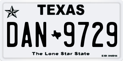 TX license plate DAN9729