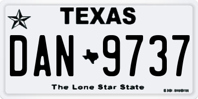 TX license plate DAN9737