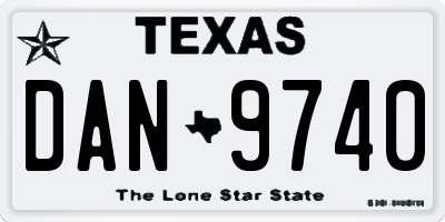TX license plate DAN9740