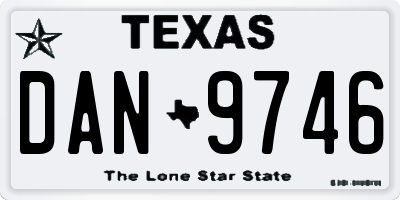 TX license plate DAN9746