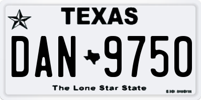 TX license plate DAN9750