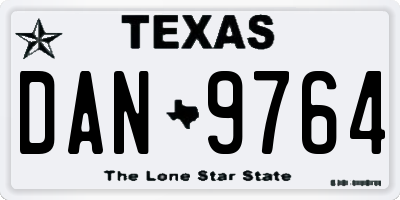 TX license plate DAN9764