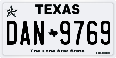 TX license plate DAN9769