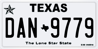 TX license plate DAN9779
