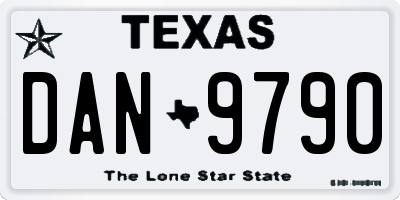 TX license plate DAN9790