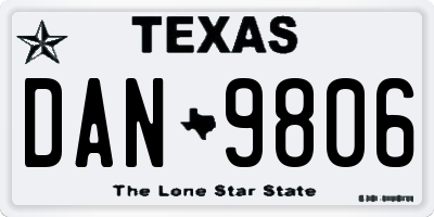 TX license plate DAN9806