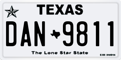 TX license plate DAN9811