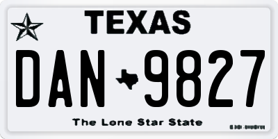 TX license plate DAN9827