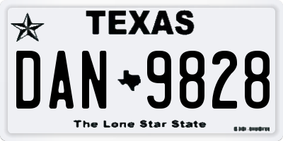 TX license plate DAN9828