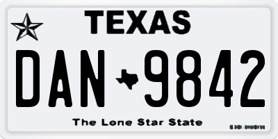 TX license plate DAN9842