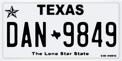 TX license plate DAN9849