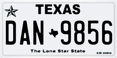 TX license plate DAN9856