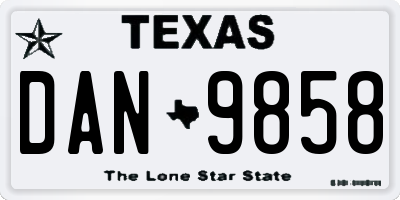 TX license plate DAN9858
