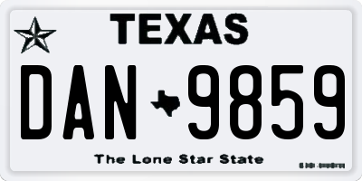 TX license plate DAN9859