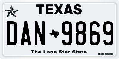 TX license plate DAN9869
