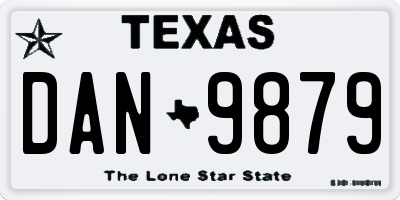 TX license plate DAN9879