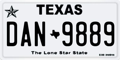TX license plate DAN9889