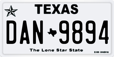 TX license plate DAN9894
