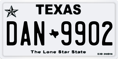 TX license plate DAN9902