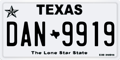 TX license plate DAN9919