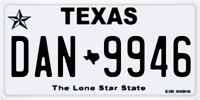 TX license plate DAN9946
