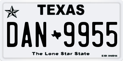 TX license plate DAN9955