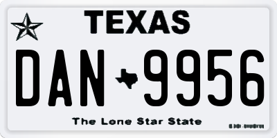 TX license plate DAN9956