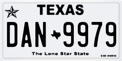 TX license plate DAN9979