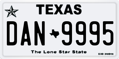 TX license plate DAN9995