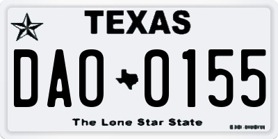 TX license plate DAO0155
