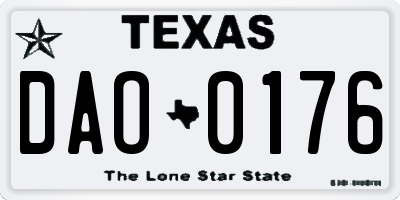 TX license plate DAO0176
