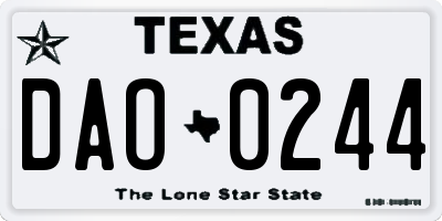 TX license plate DAO0244