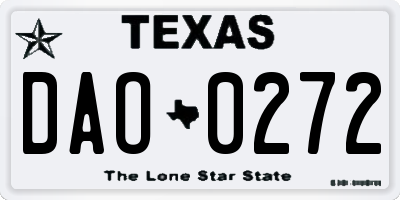 TX license plate DAO0272