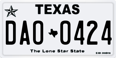 TX license plate DAO0424