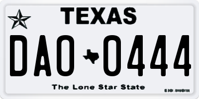 TX license plate DAO0444