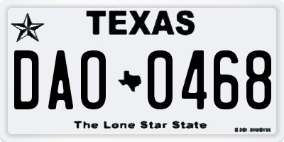 TX license plate DAO0468