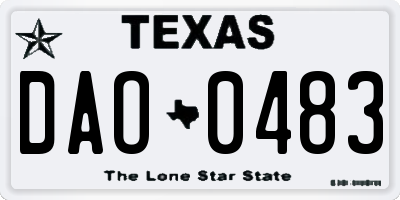 TX license plate DAO0483