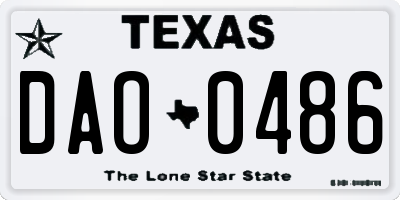 TX license plate DAO0486