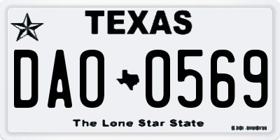 TX license plate DAO0569