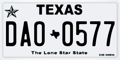TX license plate DAO0577
