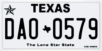 TX license plate DAO0579
