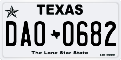 TX license plate DAO0682