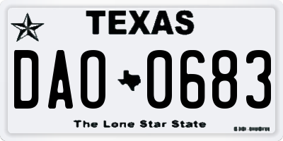 TX license plate DAO0683