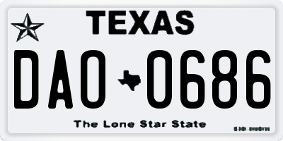 TX license plate DAO0686