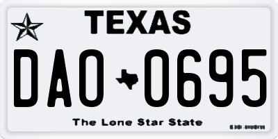 TX license plate DAO0695