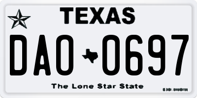 TX license plate DAO0697