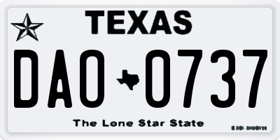 TX license plate DAO0737