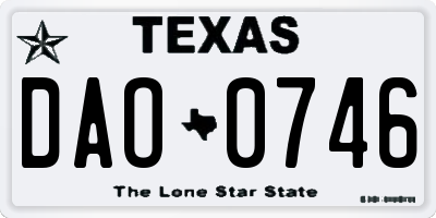 TX license plate DAO0746