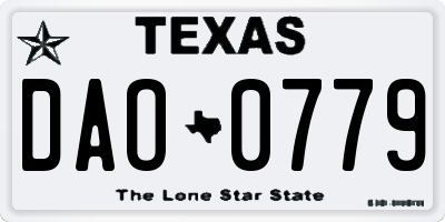 TX license plate DAO0779
