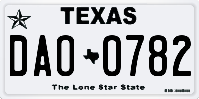 TX license plate DAO0782